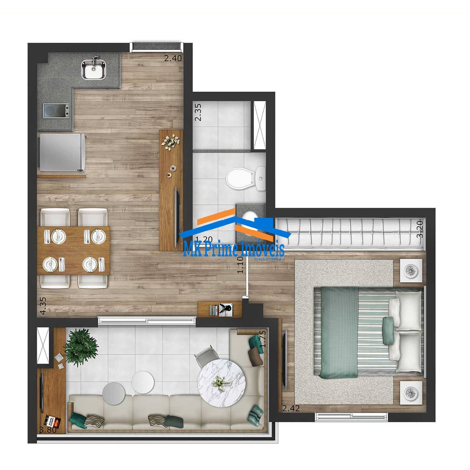 Apartamento para alugar com 1 quarto, 42m² - Foto 7