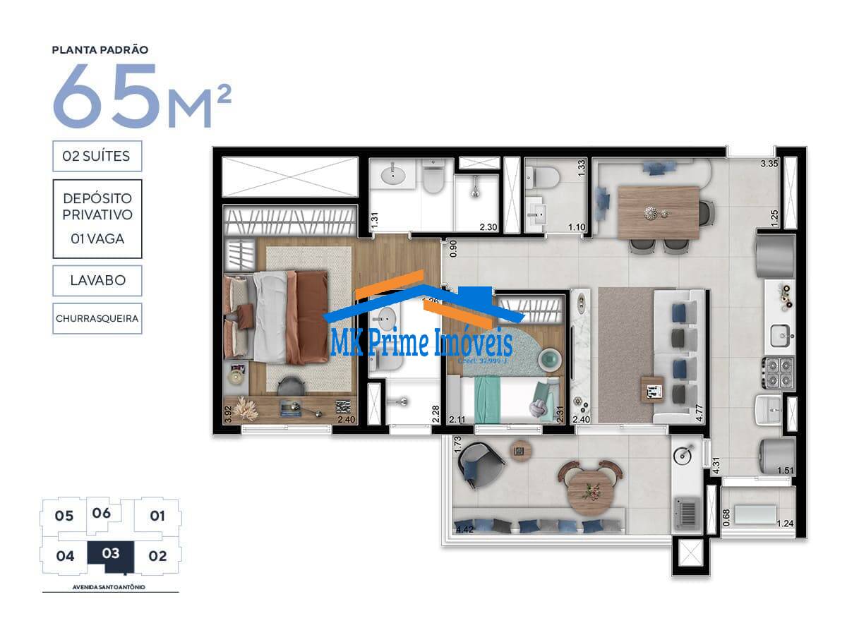Apartamento à venda com 2 quartos, 65m² - Foto 32