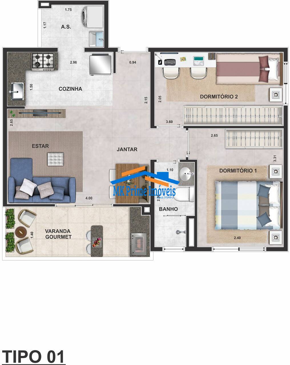 Apartamento, 2 quartos, 49 m² - Foto 14