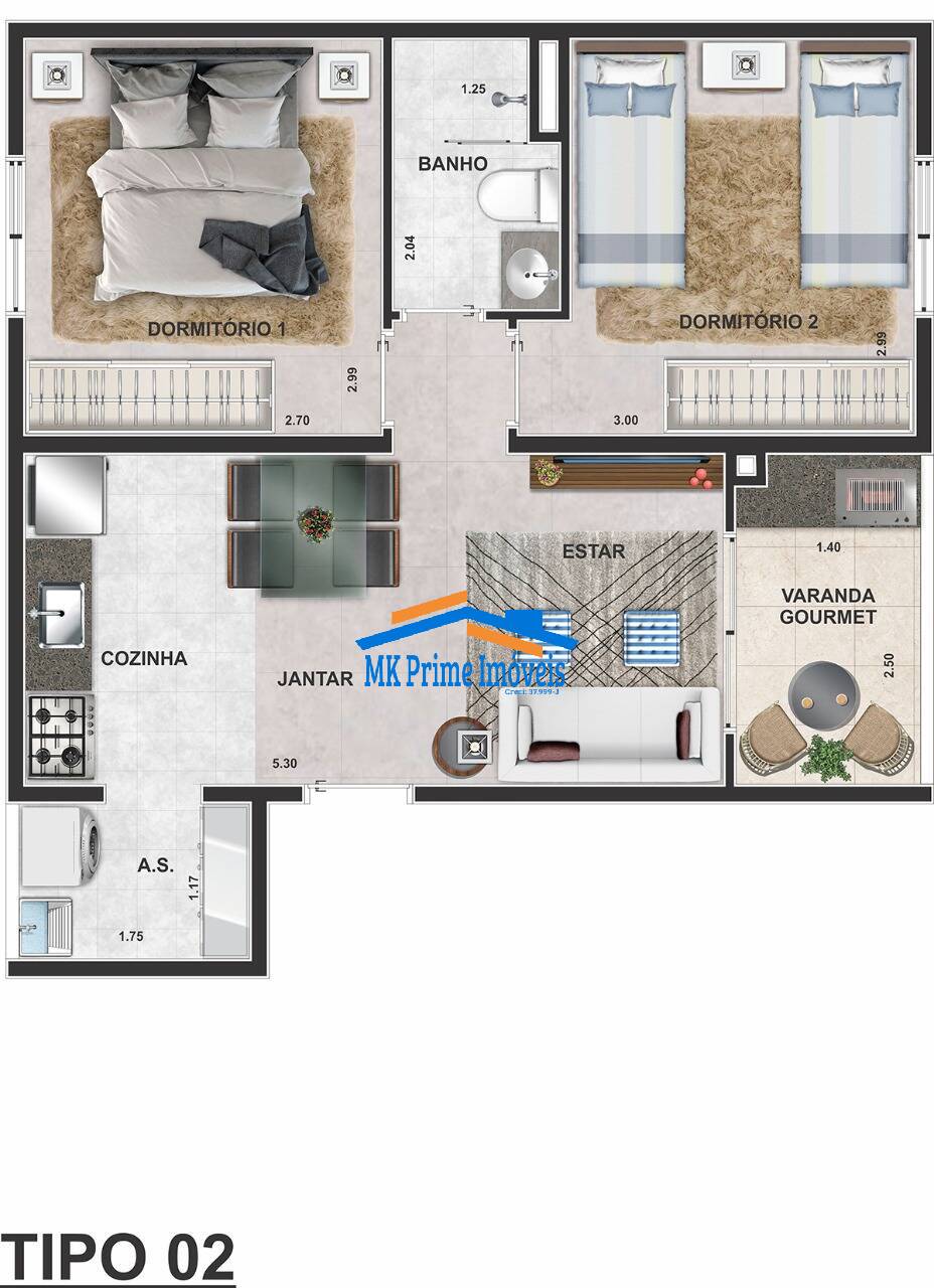 Apartamento, 2 quartos, 43 m² - Foto 14