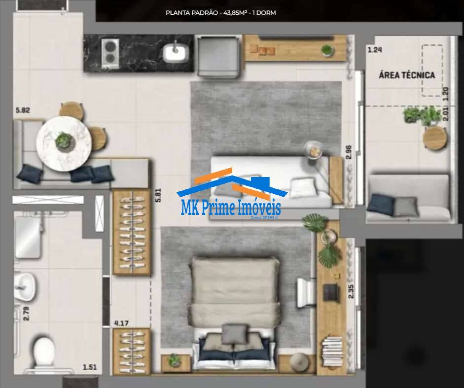 Apartamento, 1 quarto, 22 m² - Foto 49